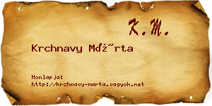 Krchnavy Márta névjegykártya