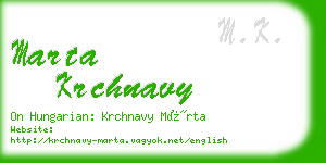 marta krchnavy business card